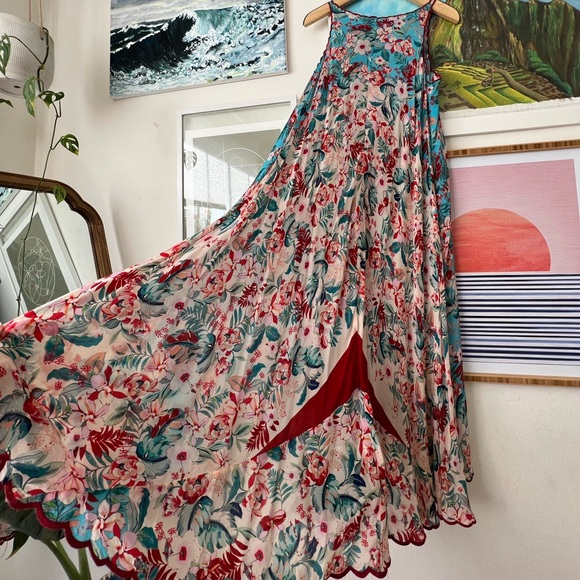 Johnny Was Hazel Scoop-Neck Sleeveless High-Low Georgette Dress - Picture 3 of 5